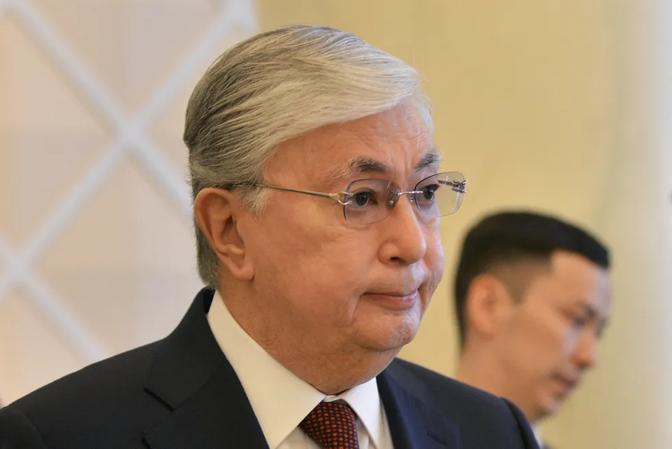 Under pressure: Kazakhstan President Kassym-Jomart Tokayev.