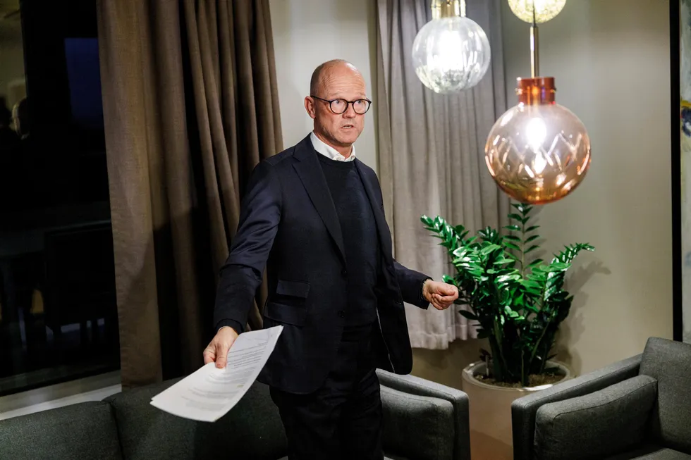 Juleintervju om renter og sånn; DNB-sjef Kjerstin Braathen og NHO-sjef Ole Erik Almlid.