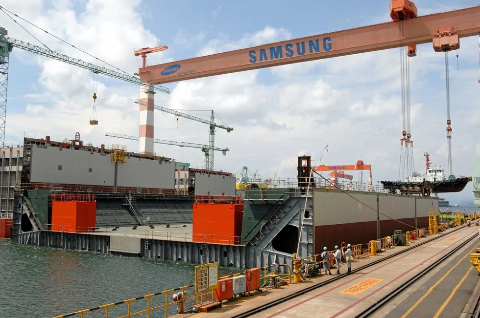 Fabrication: a keel block for an LNG carrier at Samsung Heavy Industries