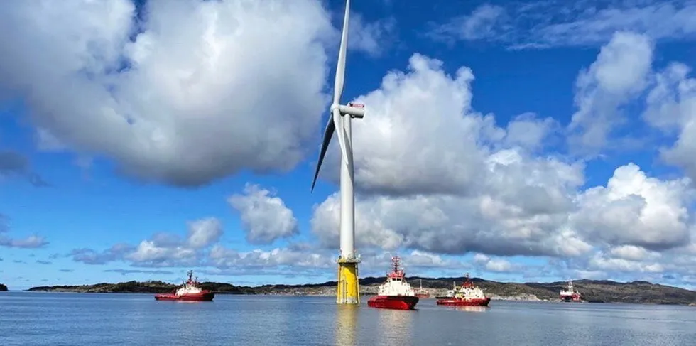 Hywind Tampen's first turbine sails out last month