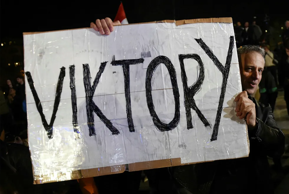 Viktor Orbán sikret en solid valgseier i Ungarn. Foto: Attila Kisbenedik/AFP Photo