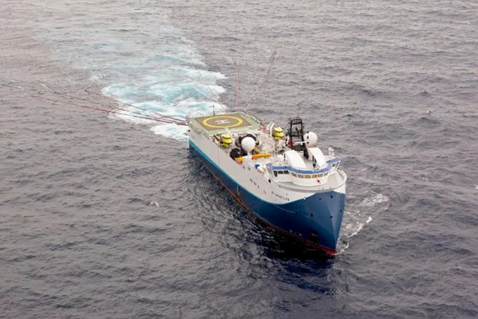 Hard at work: a seismic vessel owned by Shearwater GeoServices