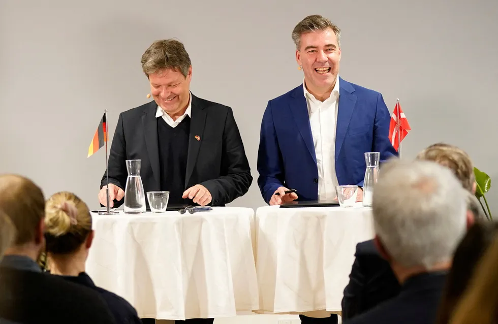 All smiles: Denmark’s Climate, Energy & Utilities Minister Lars Aagaard (right).