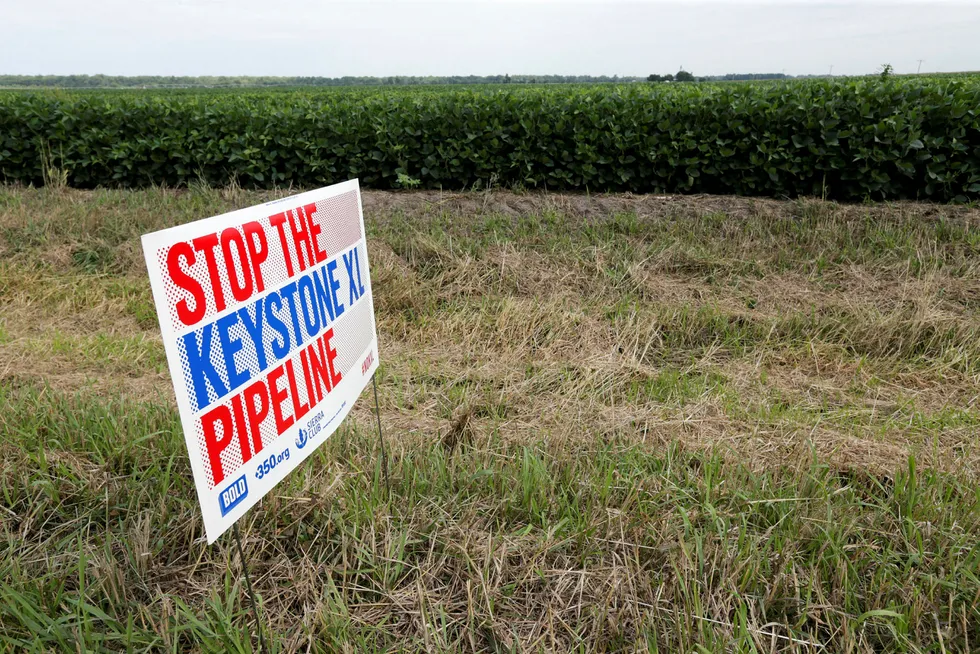Protest mot oljerørledningen i Silver Creek, Nebraska Foto: Nati Harnik/AP Photo/NTB Scanpix