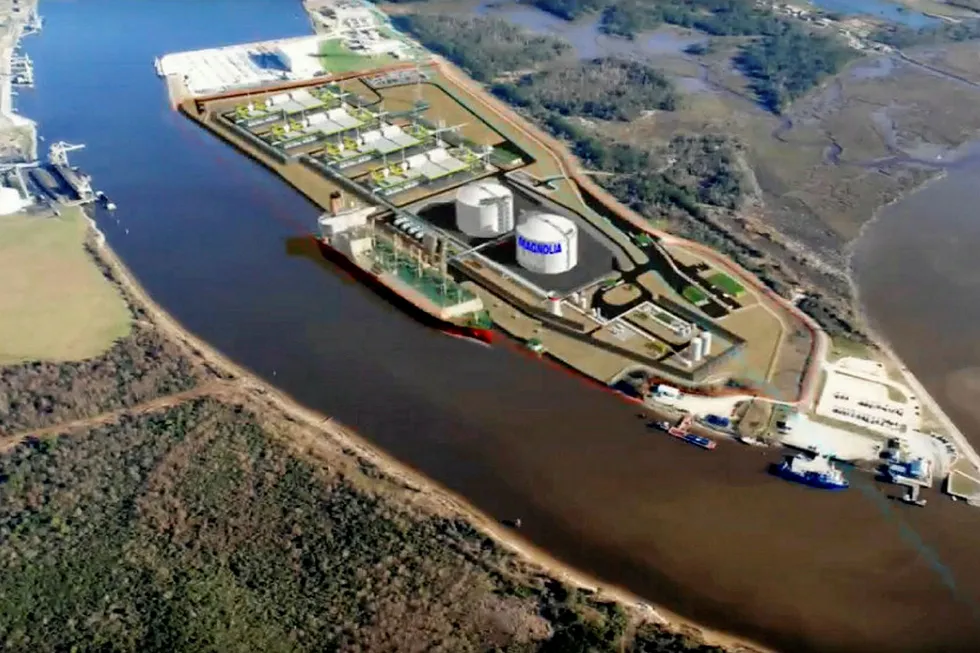 Rendering: the proposed Magnolia LNG project in Lousiana