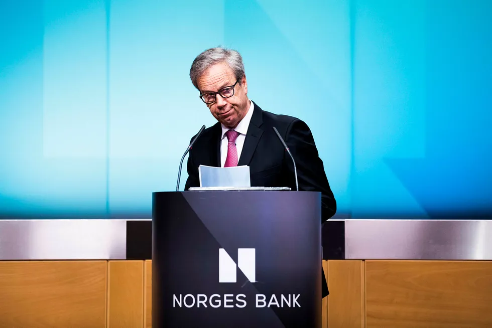 Sentralbanksjef Øystein Olsen har hatt store problemer med å få inflasjonen opp i 2,5 prosent. Bør han få et lavere mål? Foto: Gunnar lier
