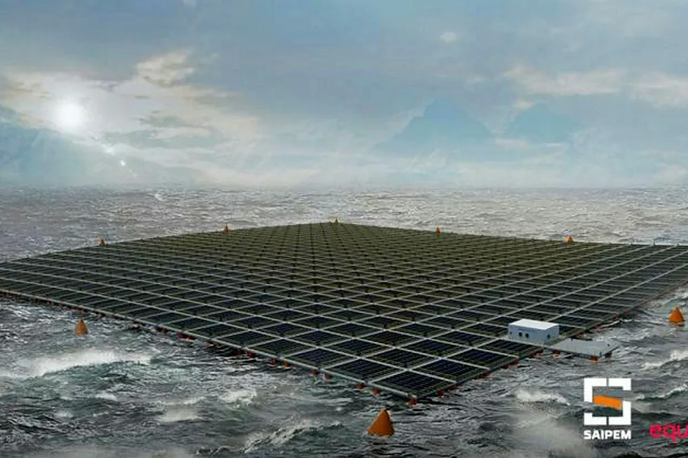 Future vision: how Equinor and Saipem's floating solar pilot project would look