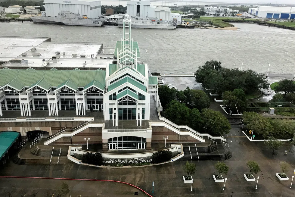 Before the storm: downtown Mobile, Alabama shortly before Hurricane Sally made landfall