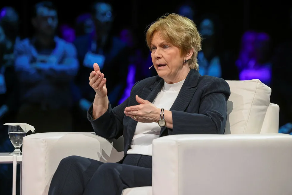 Occidental chief executive Vicki Hollub speaks at CERAWeek by S&P Global in 2023.