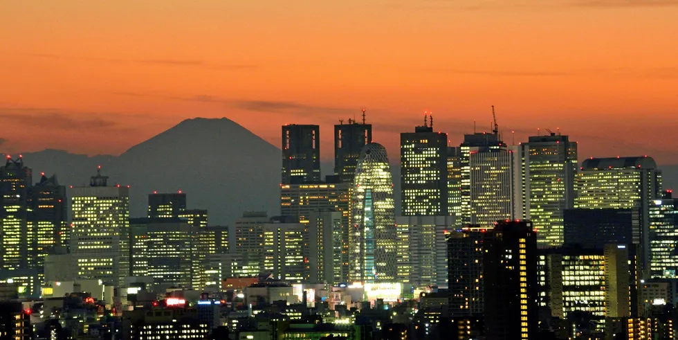 Tokyo skyline with Mount Fuji in the background