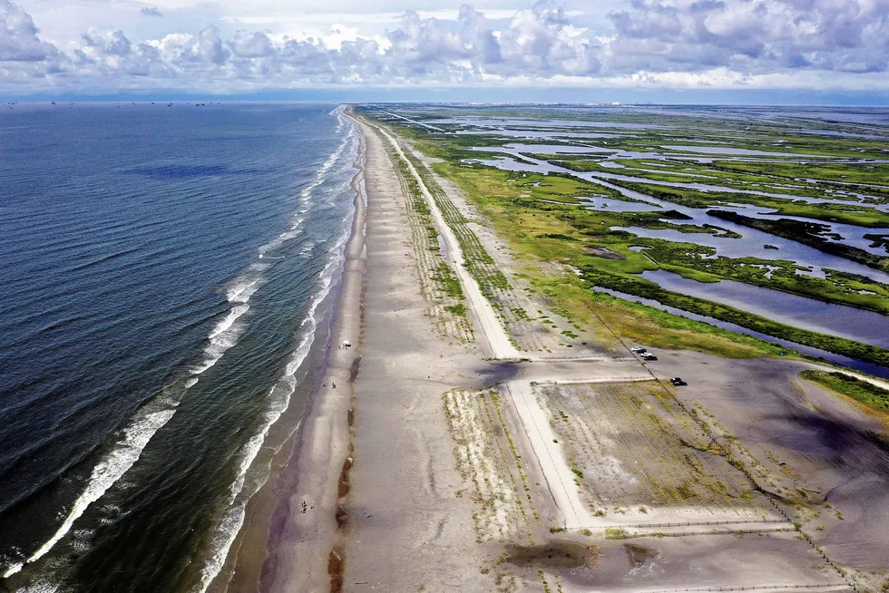 Bulwark: the Coastal Protection & Restoration Authority's work on the Caminada Headland, which buffers the Louisiana coast from tropical storms and surge, was funded largely through fines paid by BP and Transocean following the 2010 Macondo disaster