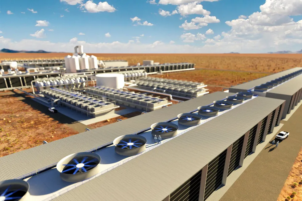 Under construction: an illustration of the Permian basin direct air capture plant being built by 1PointFive.