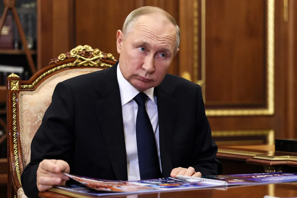 Russlands president Vladimir Putin er fornøyd med økonomien til Russland i 2022.