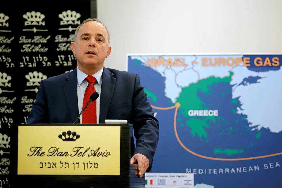 Supporter: Israeli Energy Minister Yuval Steinitz is a major advocate of the East Med gas pipeline
