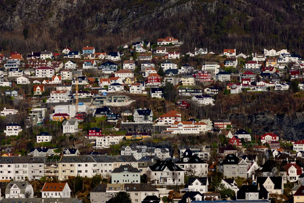 Januar er vanligvis en het boligmåned. Her fra et boligområde i Bergen.