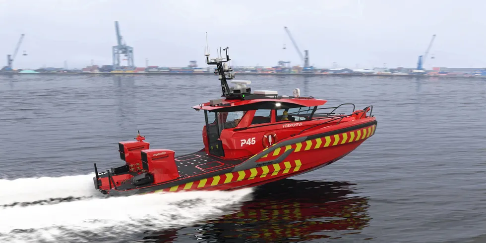 Hydrolift brannbåt.