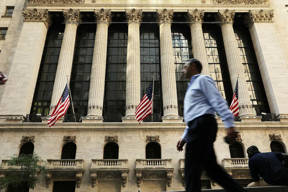 New York Stock Exchange tidligere denne uken. Foto: SPENCER PLATT/AFP/NTB Scanpix