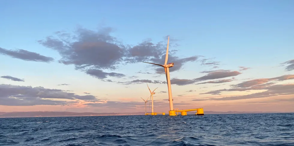 WindFloat floating wind units off Portgaul at WFA development