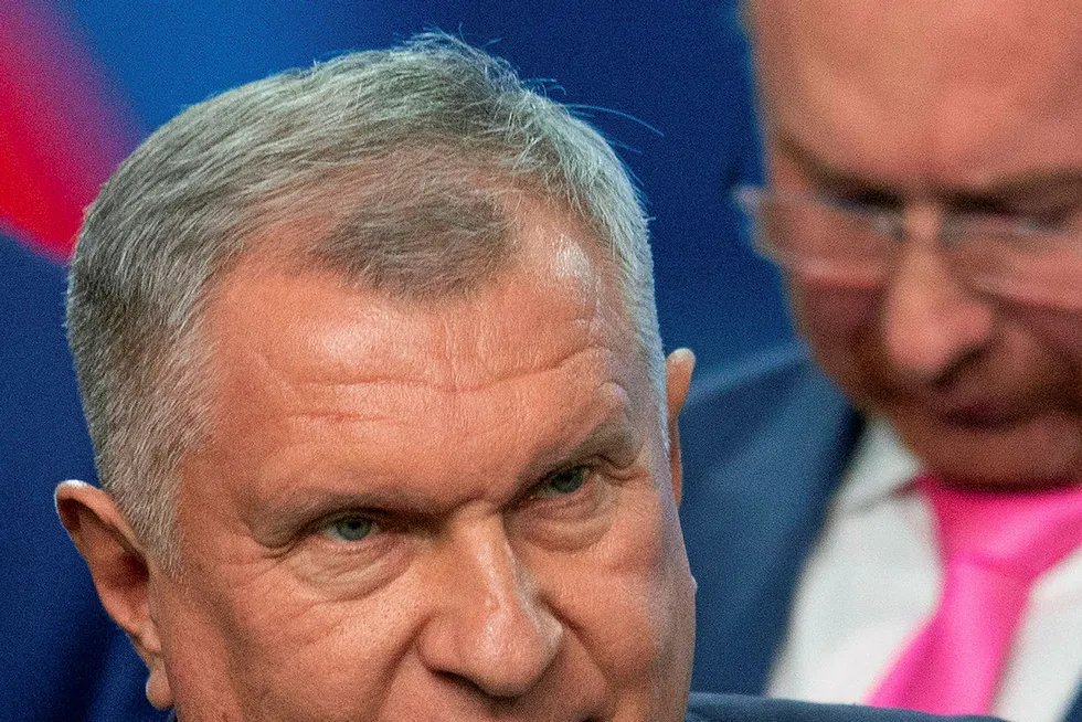 Rosneft oil company CEO Igor Sechin arrives to attend Russian President Vladimir Putin's a state-of-the-nation address in Moscow, Russia, Wednesday, Feb. 20, 2019. (AP Photo/Alexander Zemlianichenko)