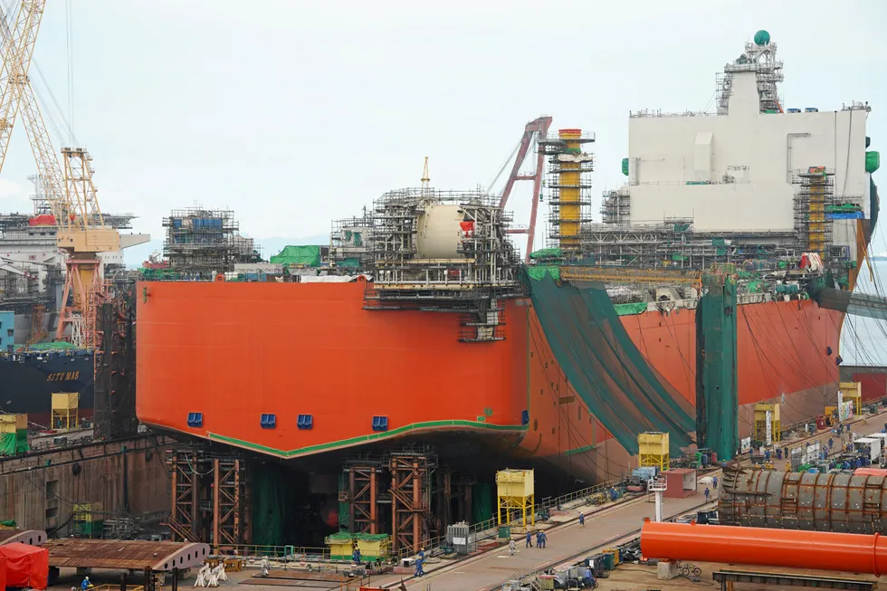 Under construction: the Johan Castberg floating production, storage and offloading vessel at Sembcorp Marine in Singapore