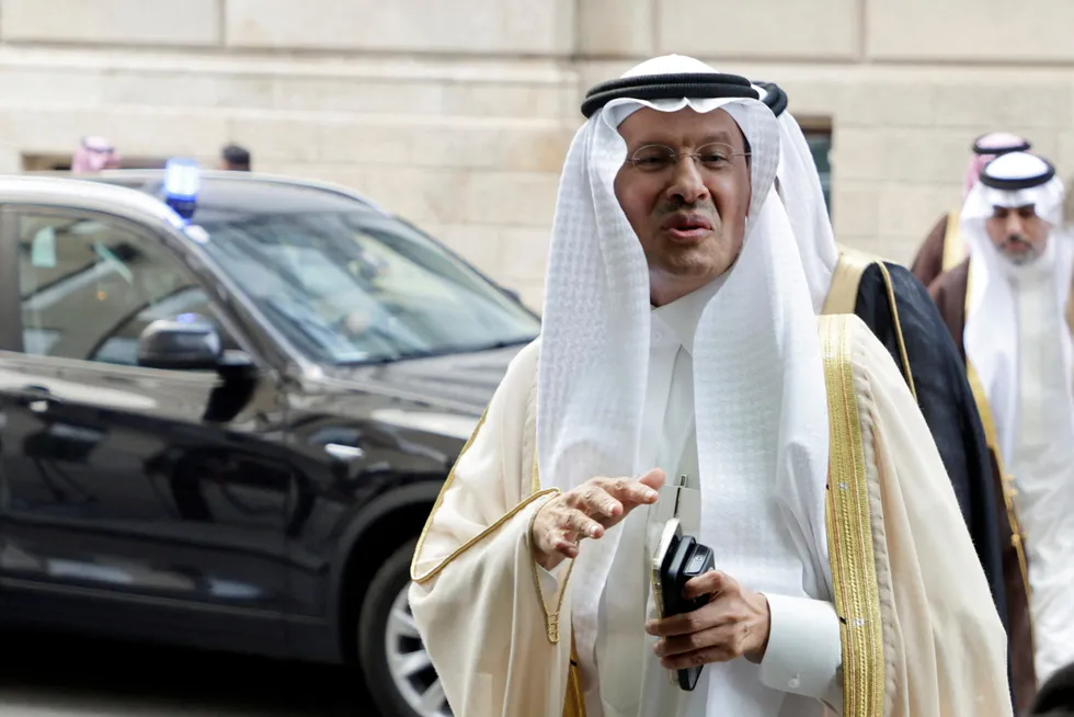 Key player: Saudi Arabia’s Minister of Energy, Prince Abdulaziz bin Salman Al-Saud, arrives for the 35th Opec meeting in Vienna, Austria, on Sunday.