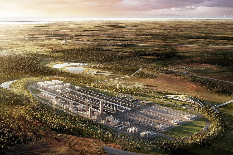 An artist's impression of the Megaton green fuels plant in western Denmark.