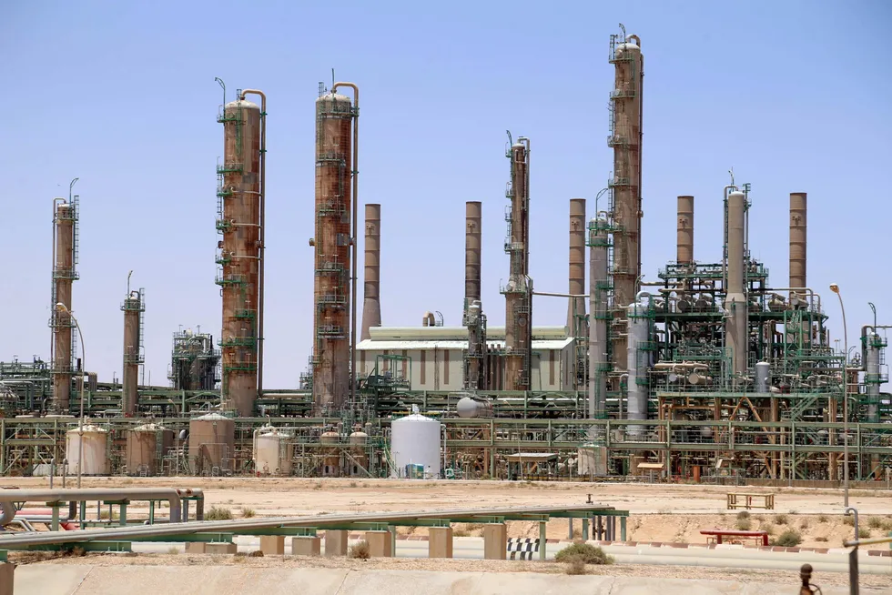 Oil depot: an oil refinery in Libya's port of Ras Lanuf, which also hosts Harouge's oil storage terminal