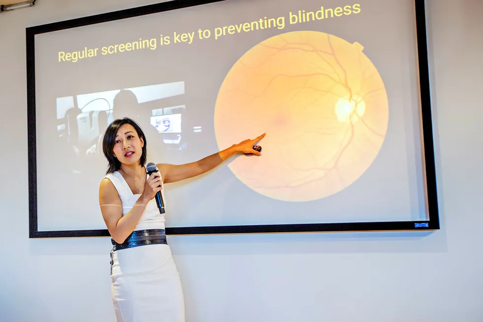 Lily Peng i Google Brain jobber med bruk av kunstig intelligens i medisinsk billeddiagnostikk. Diagnostisering av diabetisk retinopati kan gjøres like presist av maskiner som leger, ifølge henne. Foto: Magnus Eidem