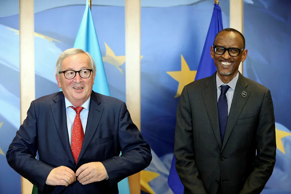 Formann i Europakommisjonen, Jean-Claude Juncker og Rwandas president Paul Kagame møtte hverandre i Brussel i juni i år.