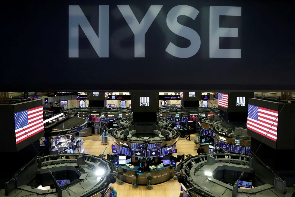Empty: the floor of the the New York Stock Exchange is seen after the close of trading