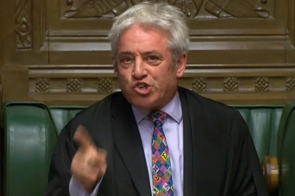 Speaker John Bercow sa et rungende "nay" og påførte statsminister Boris Johnson nok et nederlag i parlamentet.