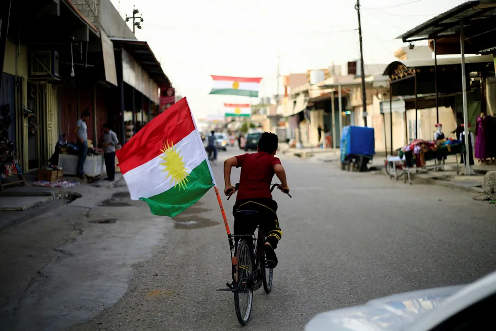 Over 70 prosent av innbyggerne i irakisk Kurdistan stemte mandag. Bildet er fra Tuz Khurmato, en by mellom Iraks hovedstad Bagdad og den kurdiske regionshovedstaden Erbil. Foto: THAILENDERE AL-SUDANI