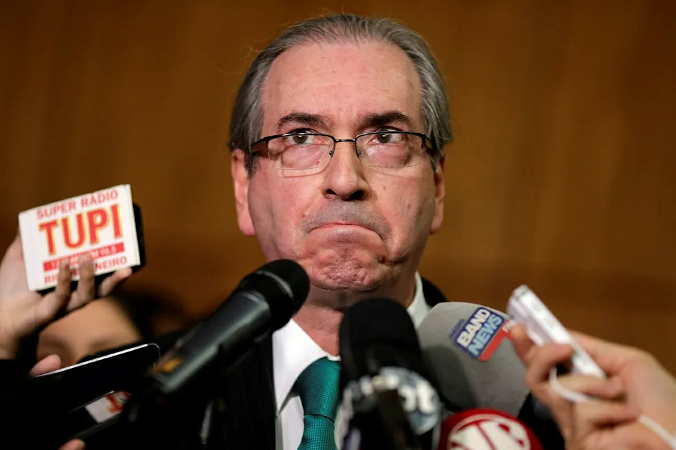 Sentenced to jail: former Brazil lower house of Congress speaker Eduardo Cunha