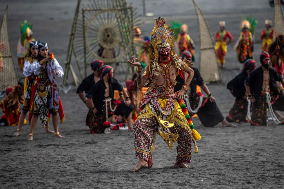 In action: dancers perform during the Eksotika Bromo cultural event near Mount Bromo in Probolinggo, East Java, Indonesia.