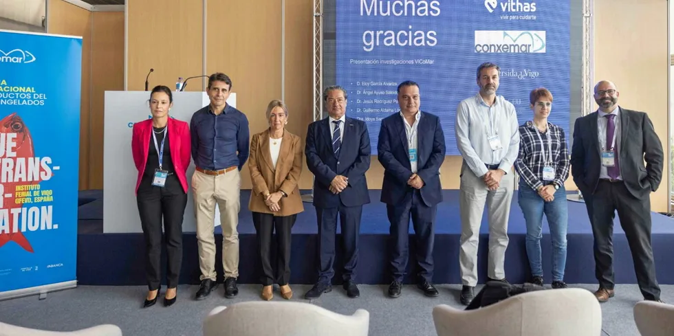 "We are very satisfied with the work carried out and the result obtained for the industry," said Eloy Garcia, president of Conxemar (center).