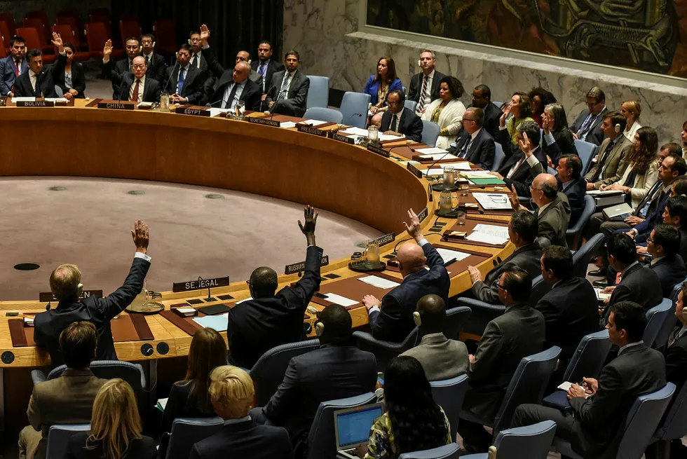 Her stemmes det om nye sanksjoner mot Nord-Korea under møtet i FNs sikkerhetsråd. Foto: Stephanie Keith/Reuters/NTB scanpix