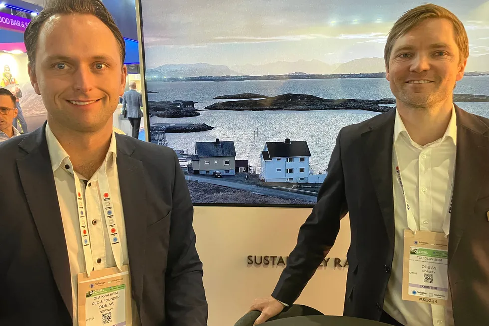 The founders of Norwegian cod farmer Ode: CEO Ola Kvalheim (left) and Head of Strategy and Business Development Tor Olav Seim (right).