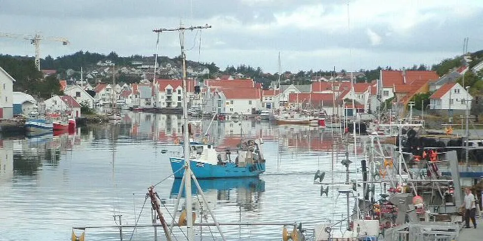 Arkivfoto fra levering ved Skude Fryseri lenger sør på Vestlandskysten.