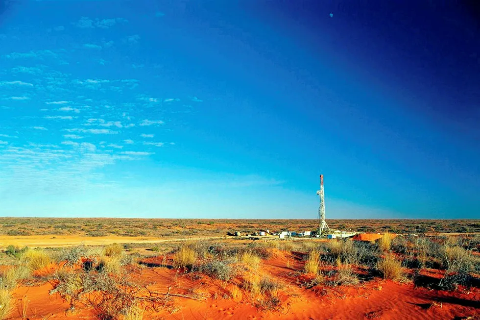 Rig on location in Cooper basin, Australia. Sent June 2012. Photo: BEACH ENERGY