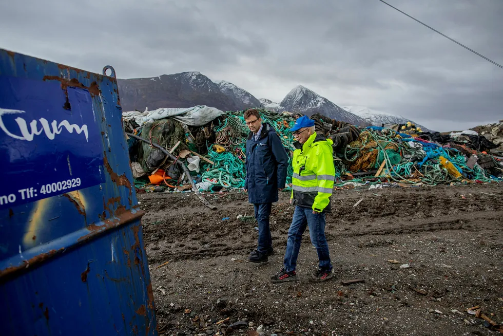 Gasellen Perpetuum Circuli as driver med avfallshåndtering og deponi. Her styreleder Are Lorentsen (til venstre) og daglig leder Stein Erik Nilsen.