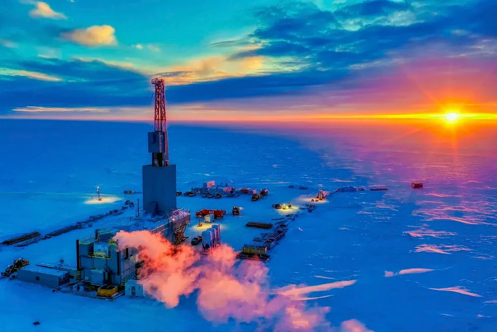 Drilling operations on Pantheon Resources' Ahpun oil discovery in Alaska in 2021.