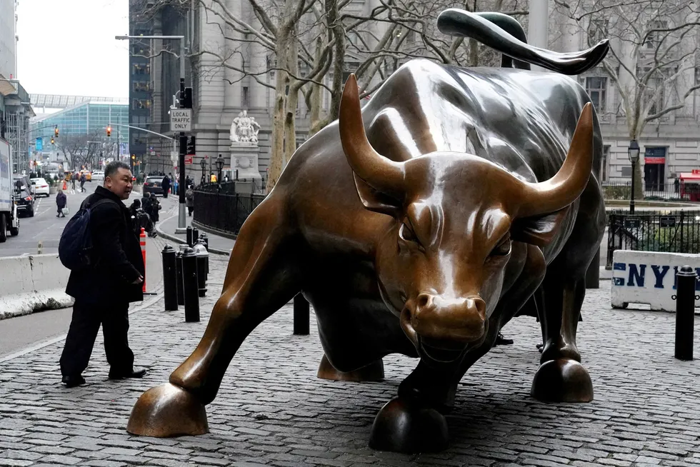 Oksen på Wall Street symboliserer optimisme og børsoppgang.