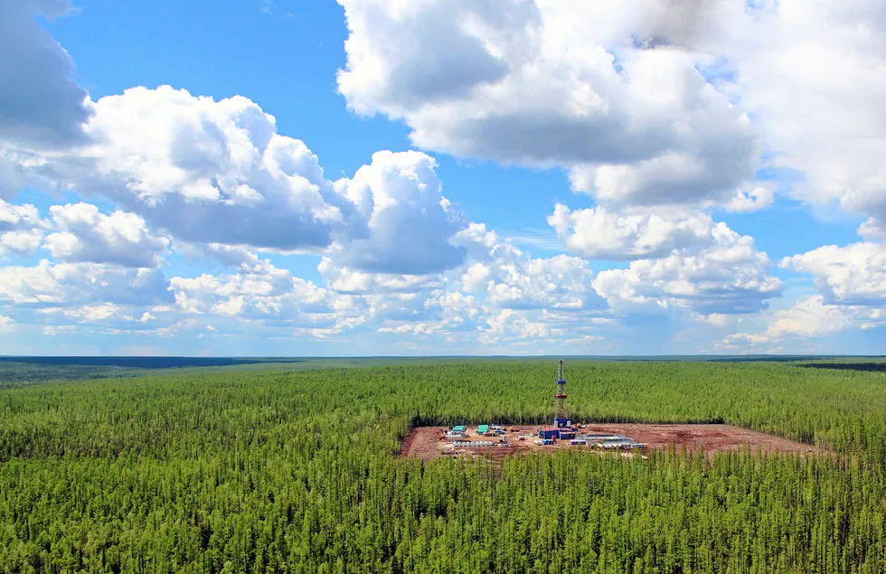 Exploration plans: a drilling rig on the Kovykta gas field in East Siberia, which lies next to the Khandinsky block