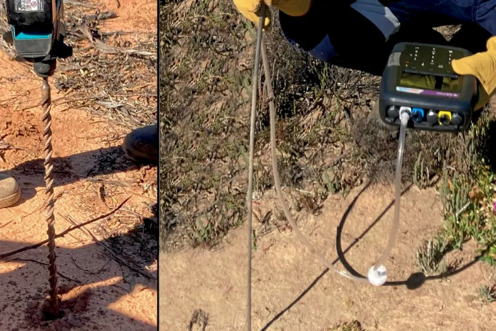 Soil-gas sampling techniques used in survey.