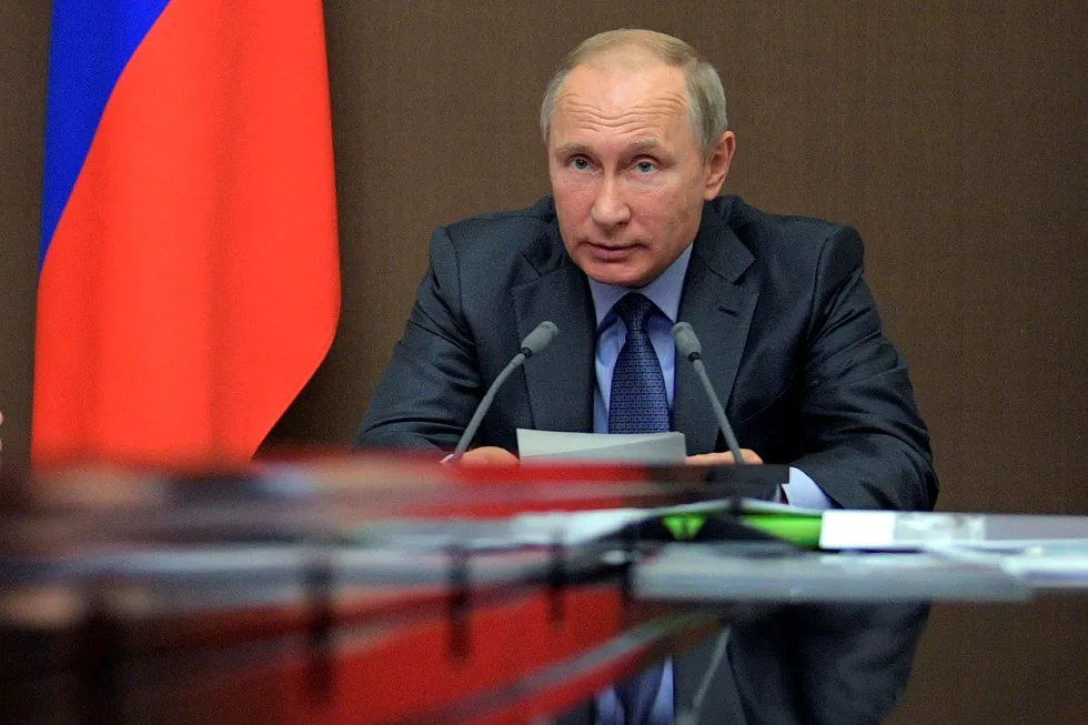 Putin ledet et møte om kryptovalutaer i Sochi tirsdag. Foto: Alexei Druzhinin/Sputnik/AP/NTB Scanpix