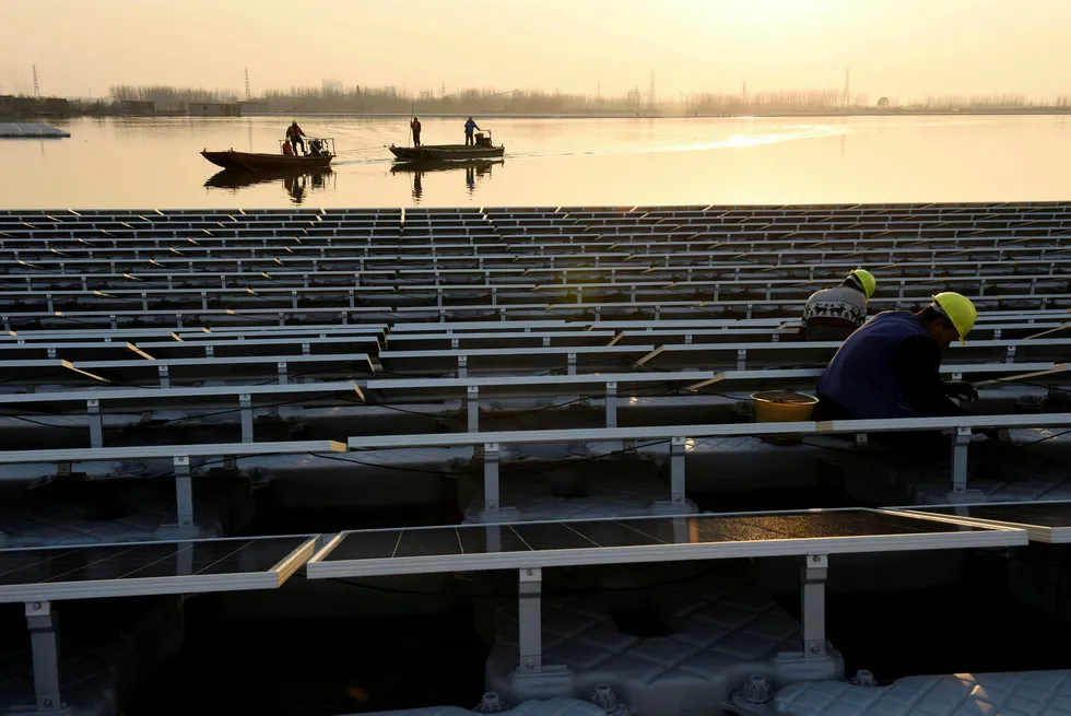 Sun power: China is looking to renewables, such a solar and wind, for its energy future