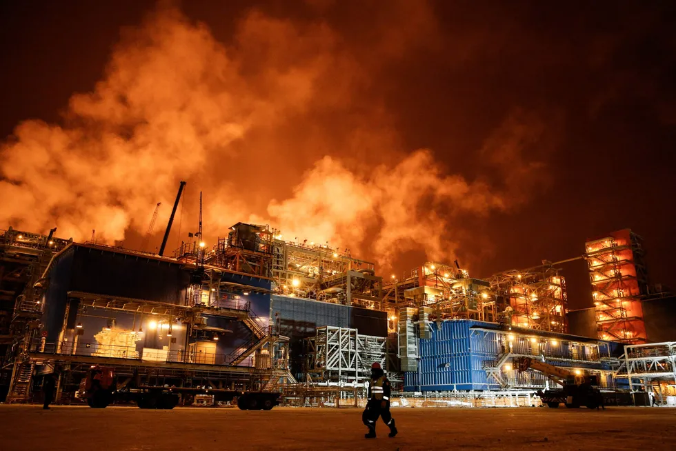 Core facility: the Yamal LNG plant at the port of Sabetta on the Russian Arctic in 2017