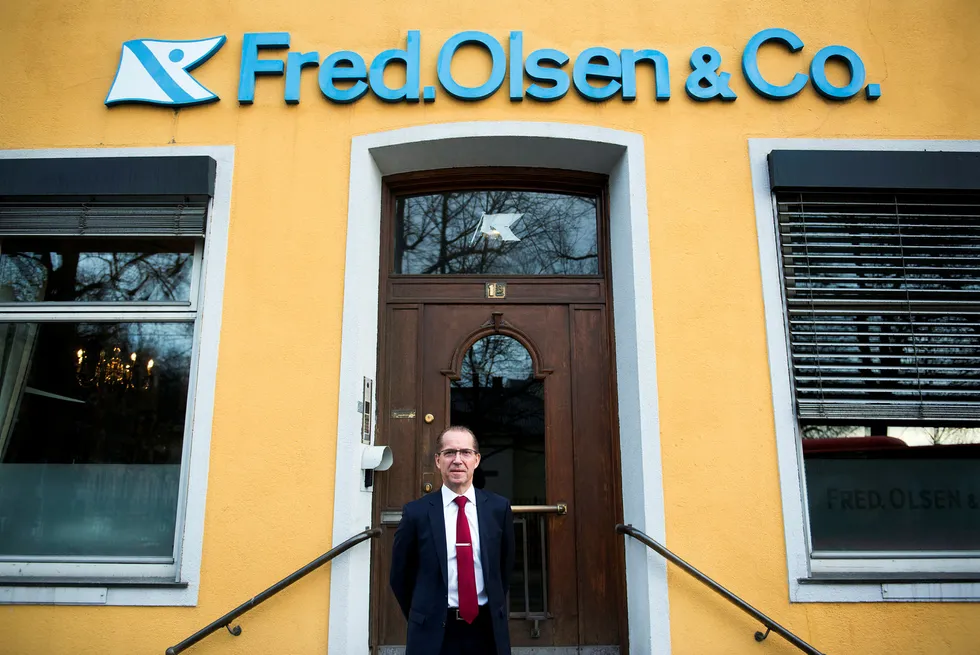 Administrerende direktør Ivar Brandvold i Fred. Olsen Energy avbildet foran selskapets kontorer i Oslo. Foto: Per Ståle Bugjerde