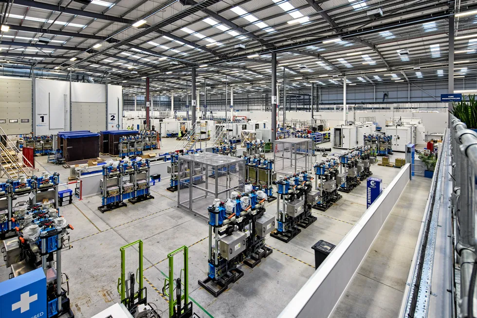 ITM Power's electrolyser manufacturing site in Sheffield, England.