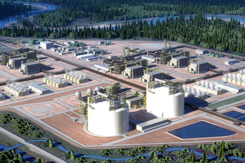 Layout: artist's impression of the LNG Canada site in British Columbia